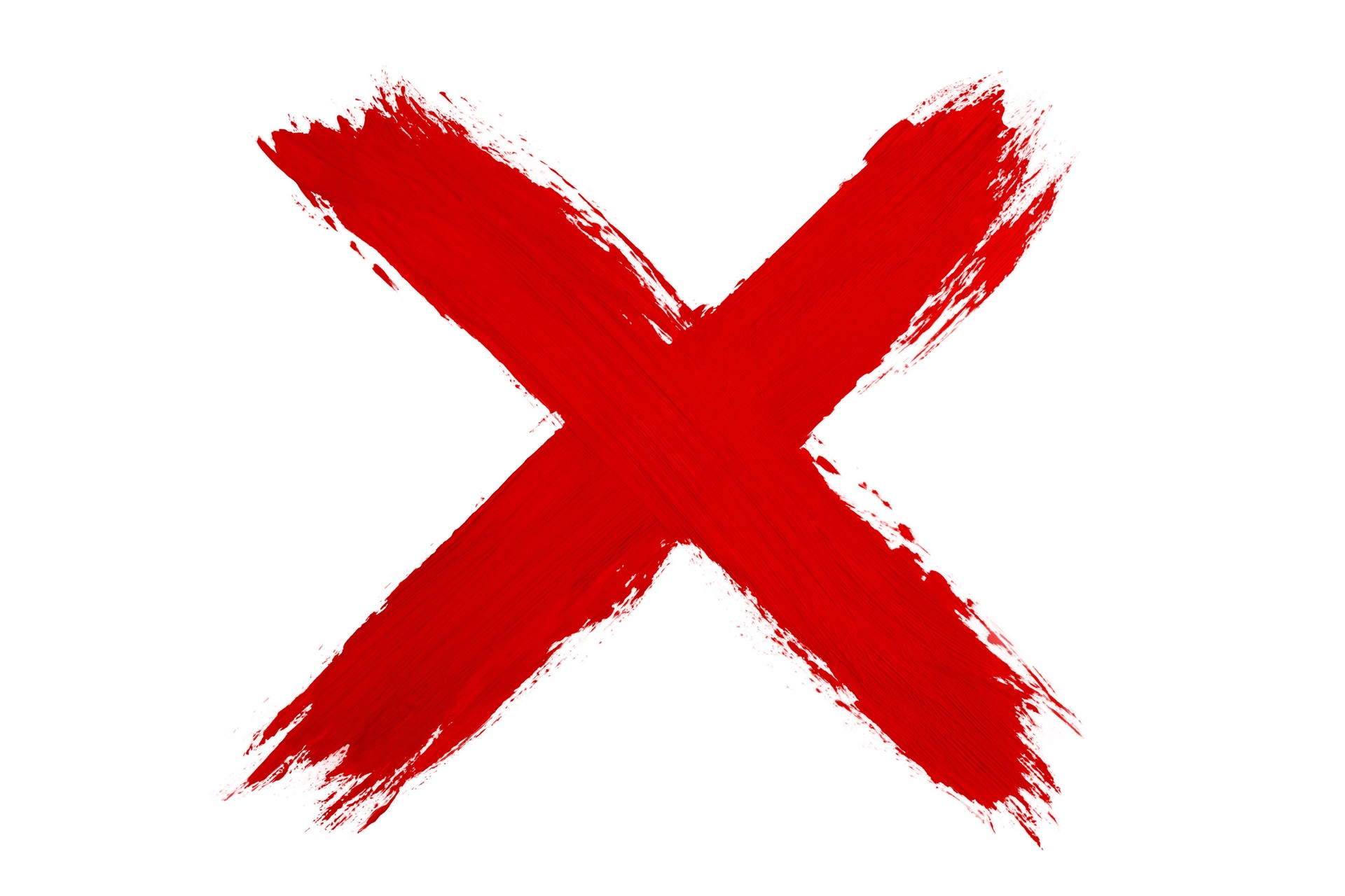 Painted X Mark Isolated